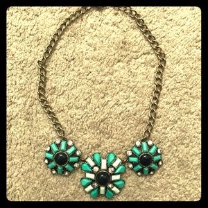 Turquoise and Navy J. Crew Statement Necklace